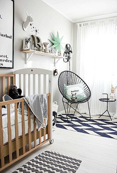 Baby Nursery Decor Monochrome and Mint Palette