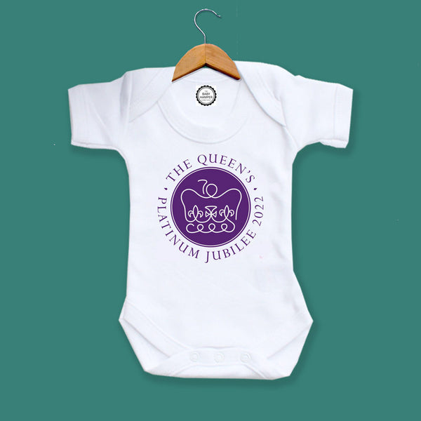 Queen's Platinum jubilee logo baby bodysuit