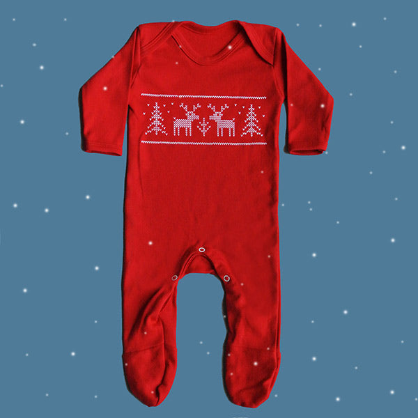 Christmas baby reindeer sleep suit outfit