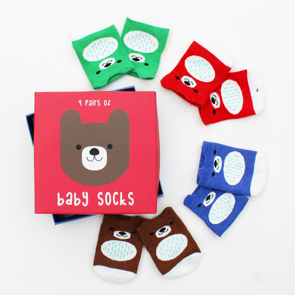 Bear face new baby socks