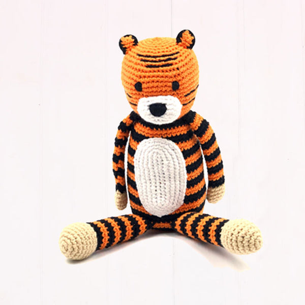 Pebble child Knitted Tiger Soft Toy