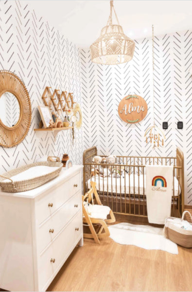 Natural boho baby nursery bedroom