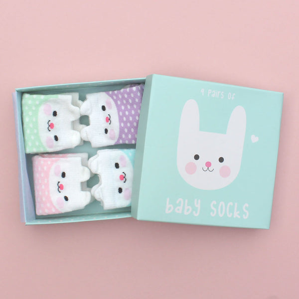 Bunny face baby socks