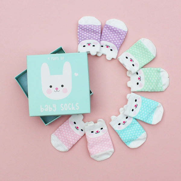 Bunn face easter baby socks