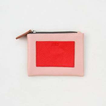 Carloine Gardner Zip Pouch in red and blush