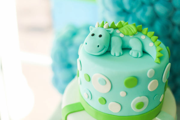 Dinosaur theme baby shower cake