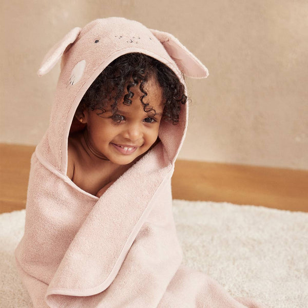 mori pink baby bunny towel