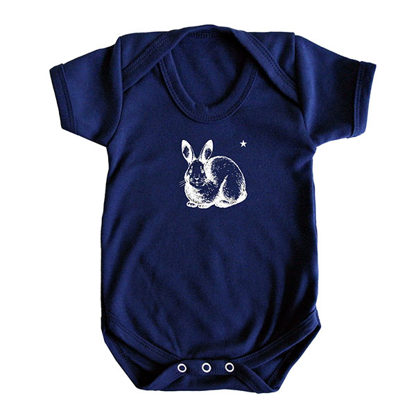 Rabbit print baby vest