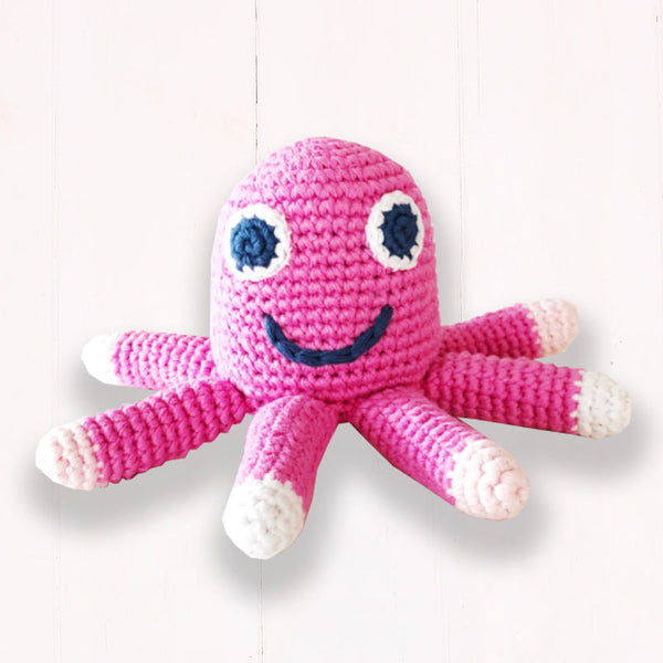 Crochet octopus sensory baby toy