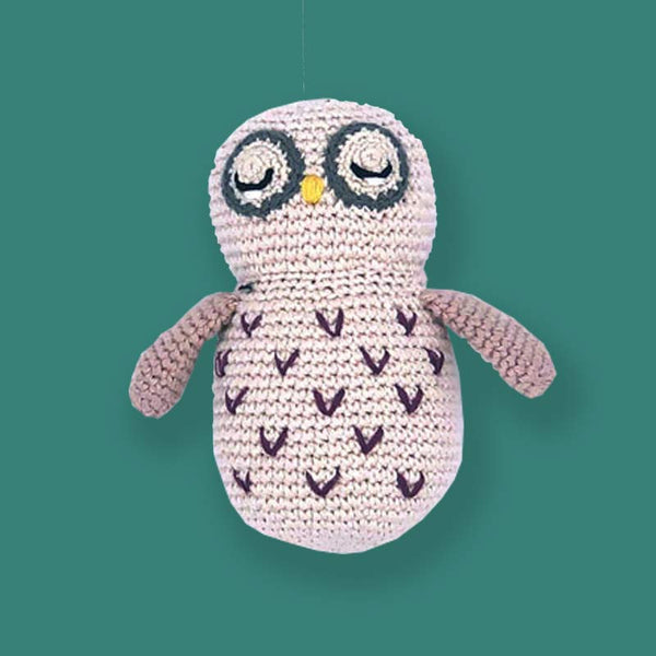 Organic owl baby toy