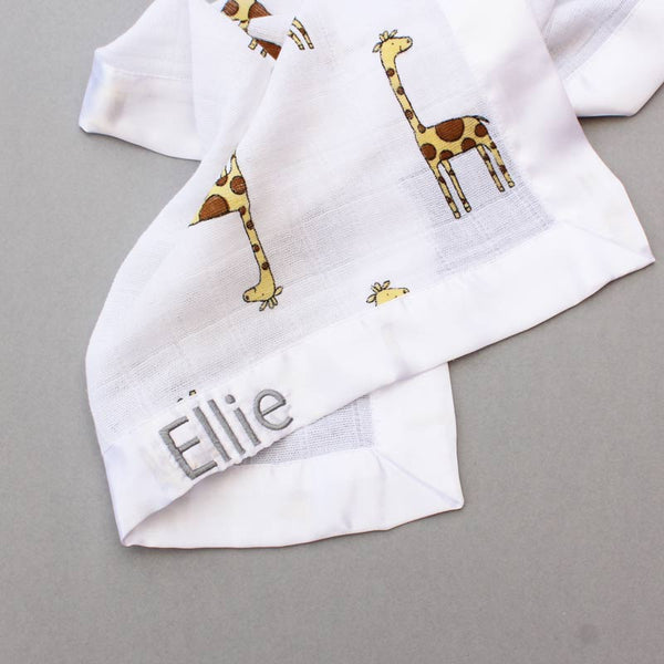 Personalised Aden & Anais Giraffe comfort blanket