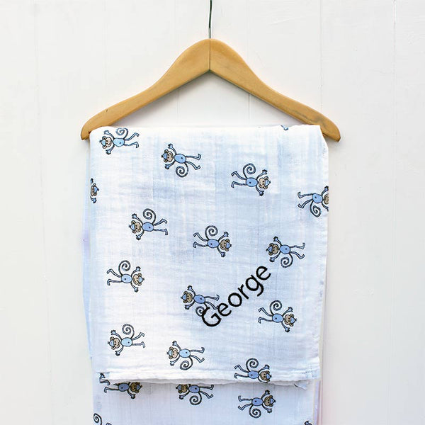 Personalised Aden & Anais Jungle Swaddle Blanket