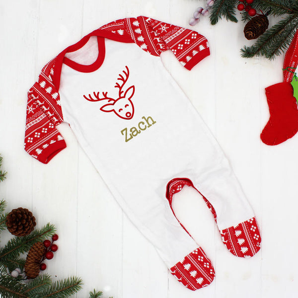 Personalised First Christmas Baby Outfit