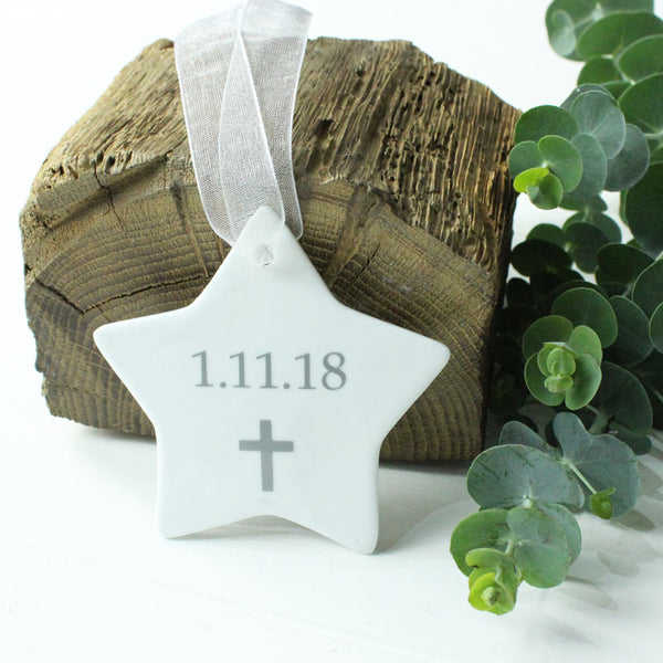 Personalised Christening star for boys or girls