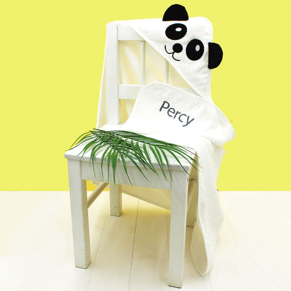 Personalised panda baby towel