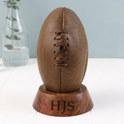 Personalised vintage keepsake rugby ball for baby or child