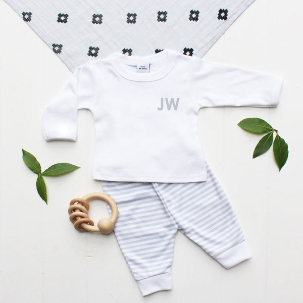 Personalised baby initials outfit, unisex