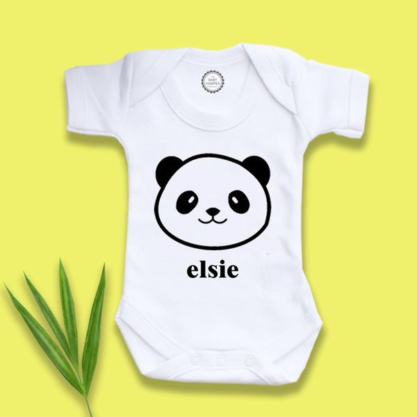 Panda personalised baby bodysuit