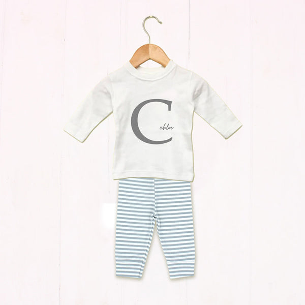 Personalised initials baby outfit for boys and girls