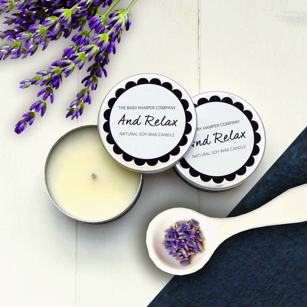 Relaxing aromatherapy candle for new mums
