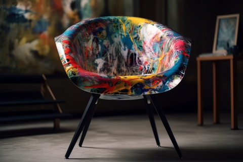 a colorful chair