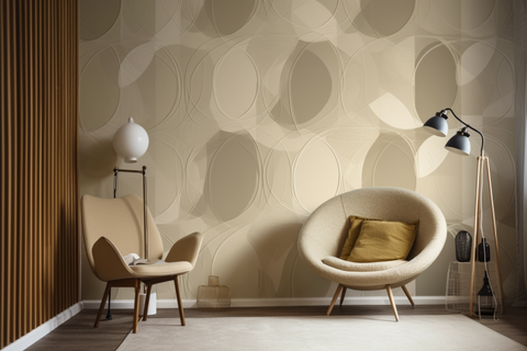beige wallpaper made with AI, modern interior design