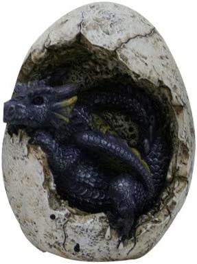 Purple Dragon Hatchling In Egg Casing Statue Figurine