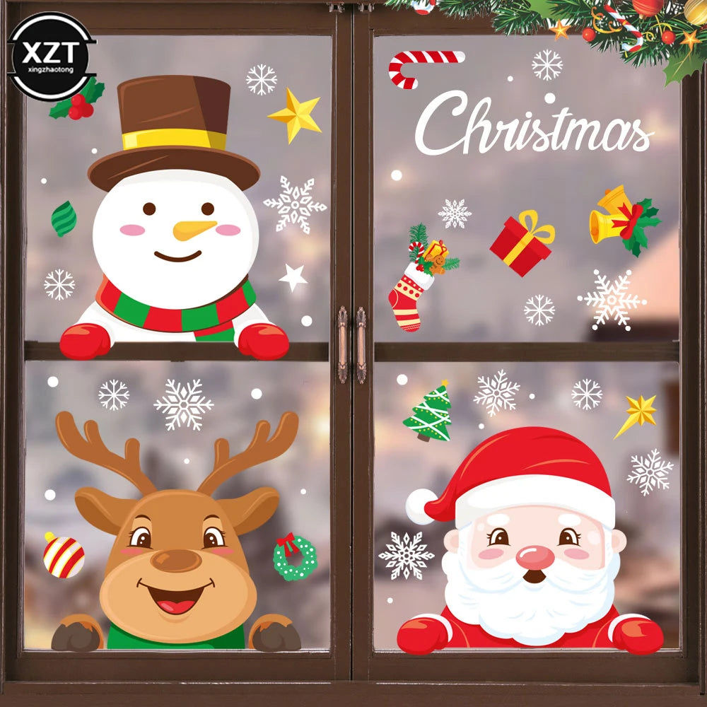Festive Santa & Elk Christmas Window Stickers - Image 9