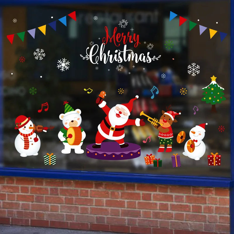 Festive Santa Claus Window Clings for Christmas Cheer - Image 58