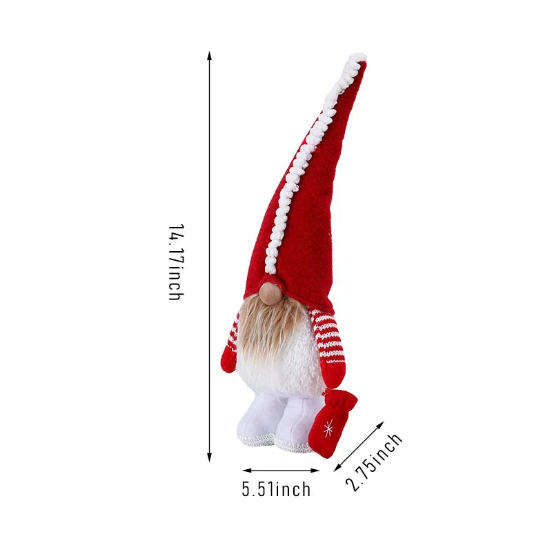 Whimsical Plush Gnome Hanging Ornament for Christmas - Image 37
