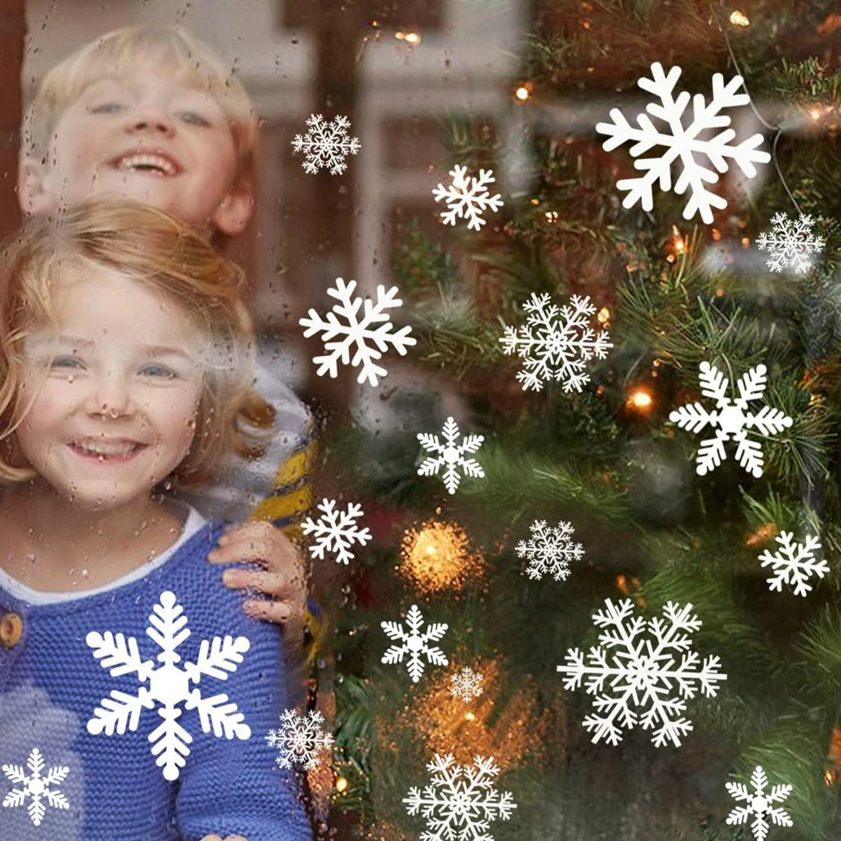 Reusable Christmas Snowflake Window Stickers - Set of 5 - Image 7