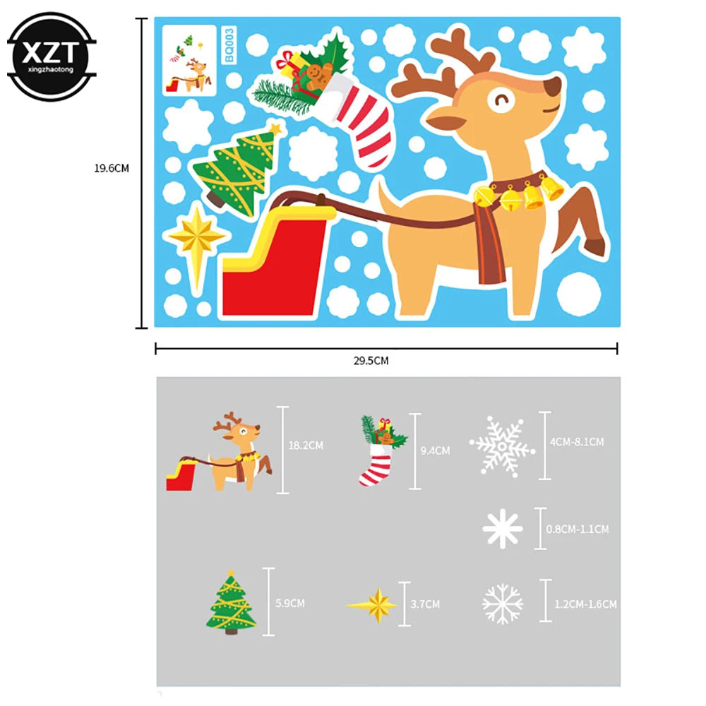 Festive Santa & Elk Christmas Window Stickers - Image 44