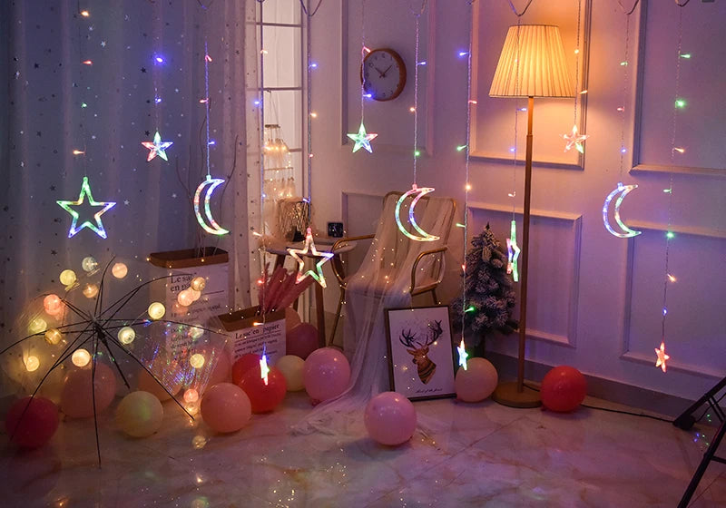 LED Star & Moon Fairy String Lights for Christmas - Image 36