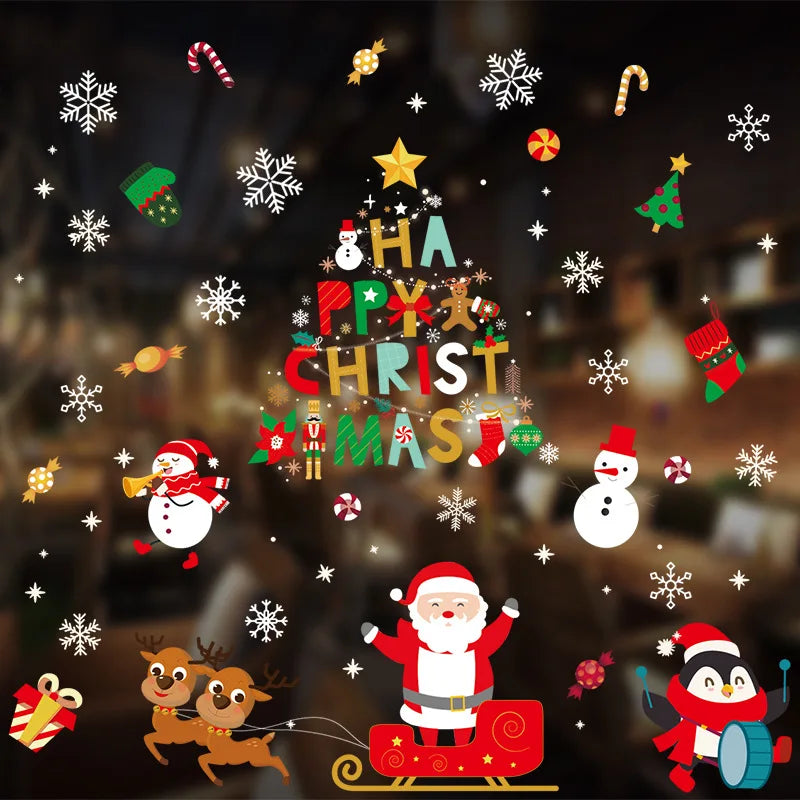 Festive Santa Claus Window Clings for Christmas Cheer - Image 32