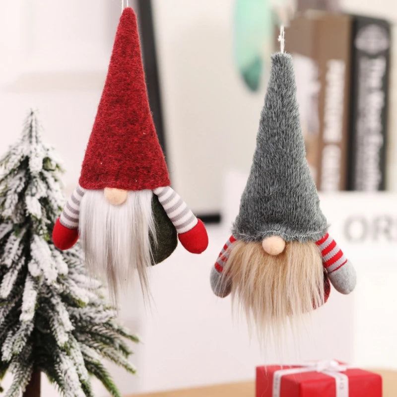 Whimsical Plush Gnome Hanging Ornament for Christmas - Image 26