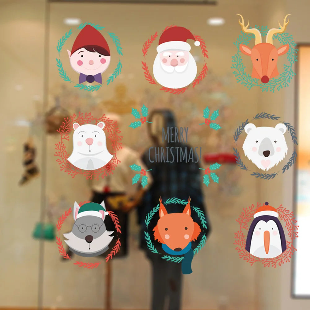 Christmas Window Wall Decals: Santa, Snowman & Friends - Image 3