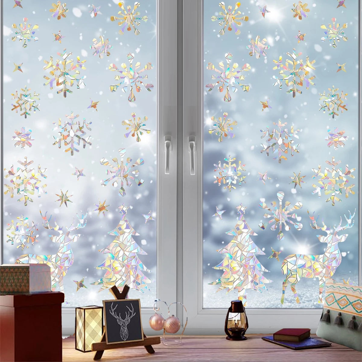 Festive 3D Snow Window Clings for Xmas - Image 5