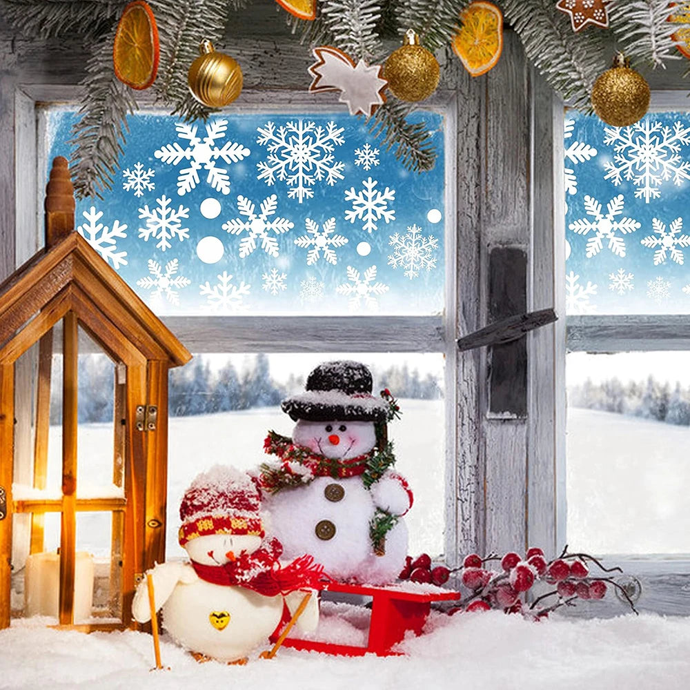 Festive Snowflake Window Clings & Santa Decals - Image 7