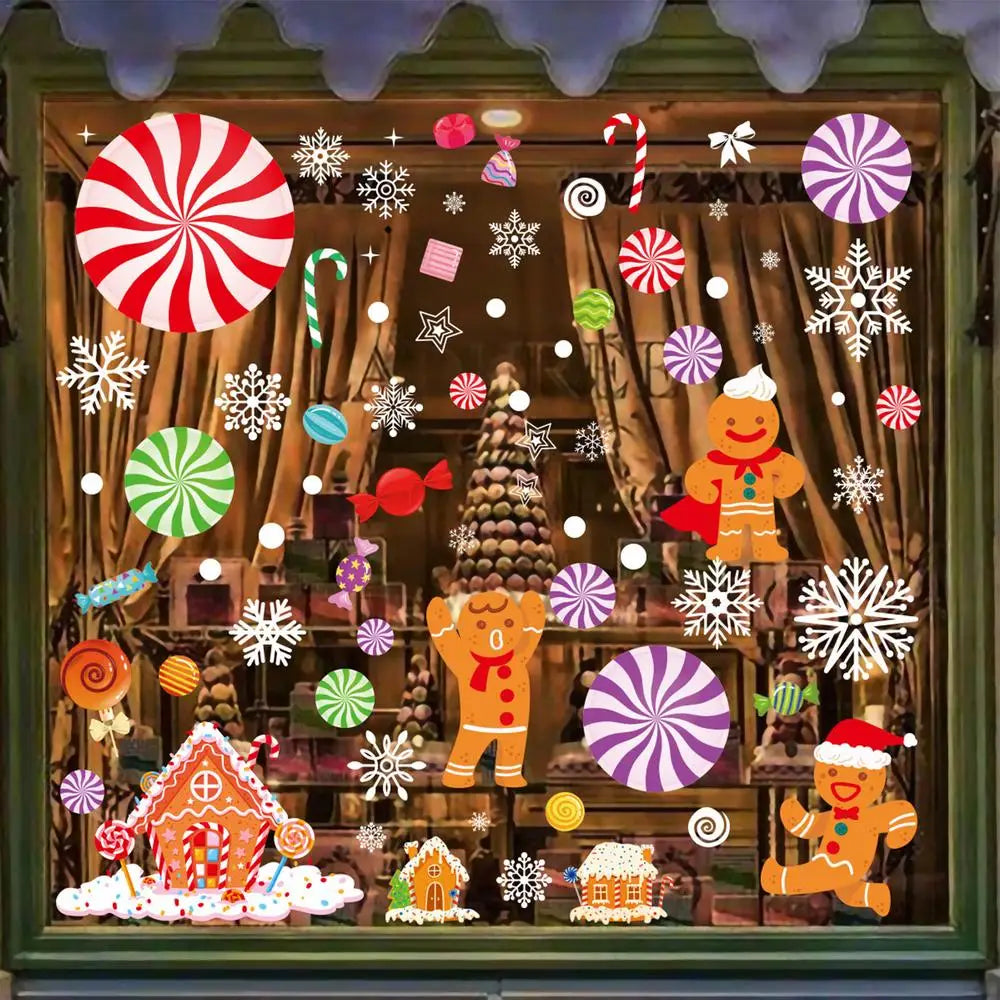 Festive Gingerbread Man Window Stickers for Christmas - Image 7