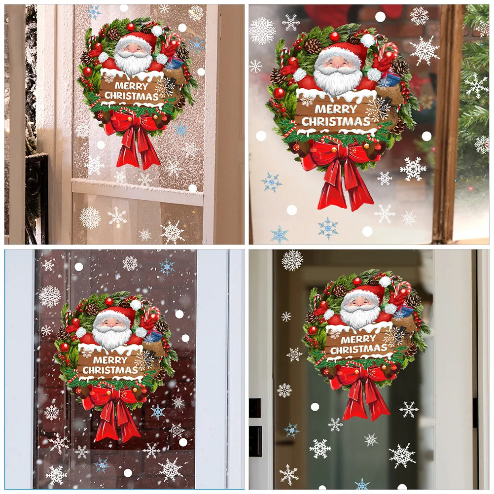 Santa Claus Snowflake Christmas Window Decor Stickers - Image 4