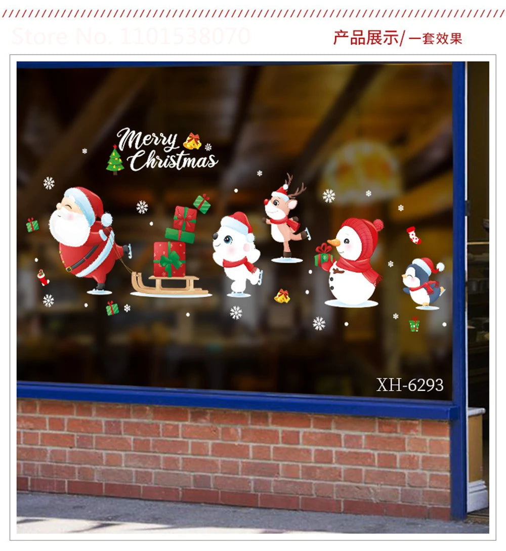 Removable Santa Claus & Christmas Tree Wall Stickers - Image 52