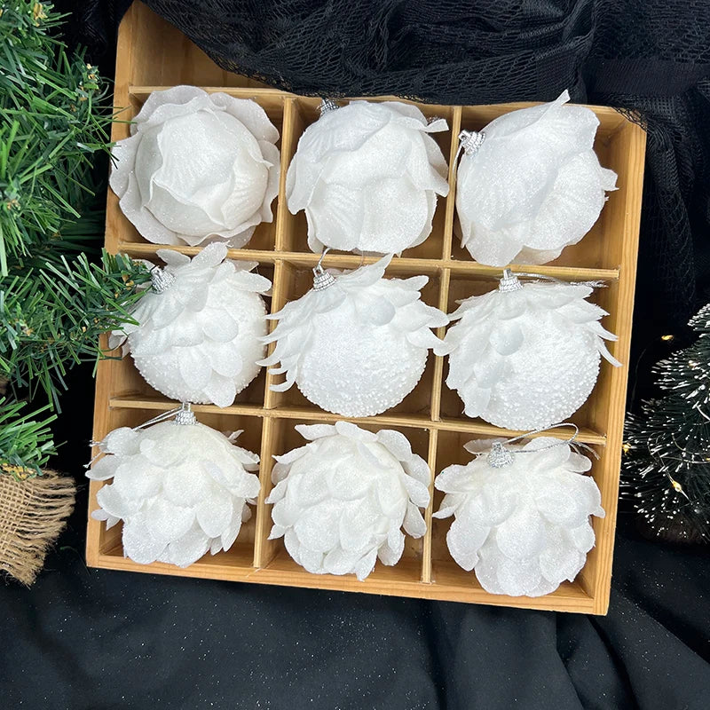 Shatterproof White Foam Christmas Tree Ornaments - Image 3