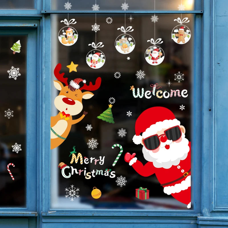 Festive Christmas Window Stickers: Cheerful Snowmen & Reindeer - Image 5