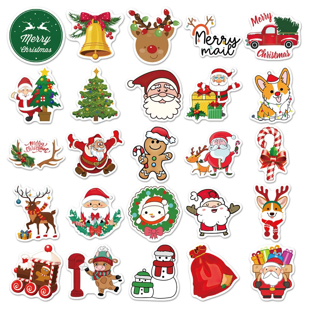 50 Cute Christmas Santa Stickers for Creative DIY Décor - Image 3