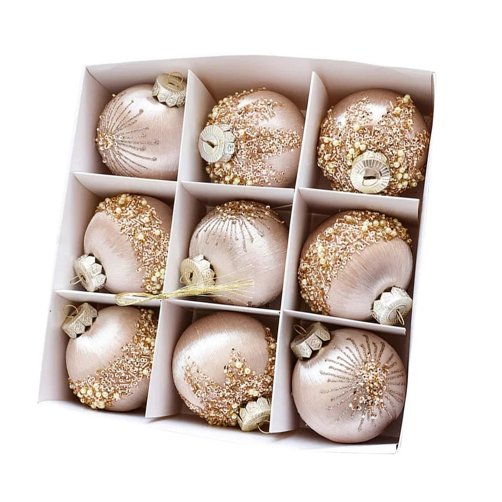 Elegant 9-Piece Wine Red Christmas Ball Ornaments - Image 6