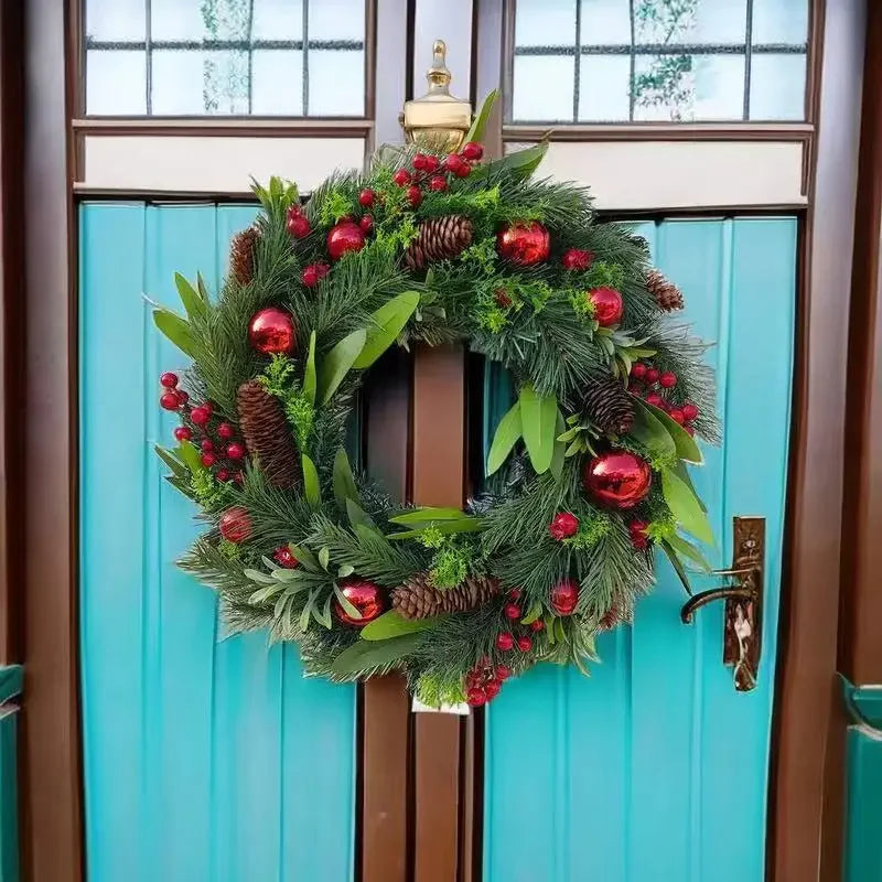 Festive Red Berry Christmas Wreath for Door - Image 9