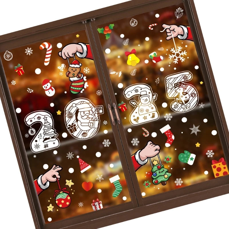 Festive Double-Sided Christmas Window Stickers - Image 13
