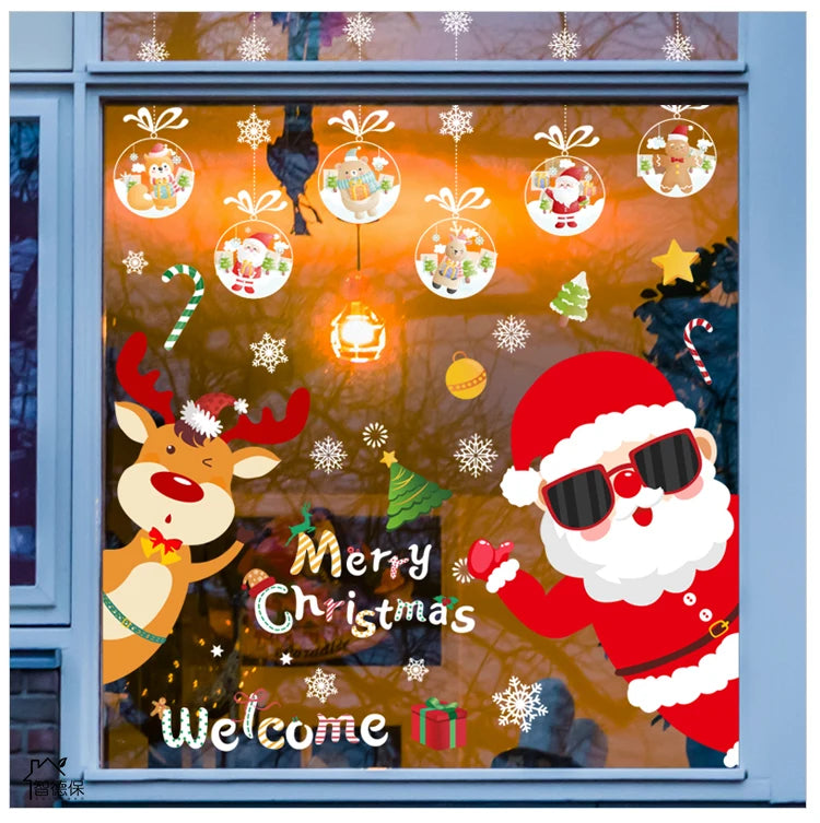 Festive Christmas Window Stickers: Cheerful Snowmen & Reindeer - Image 10