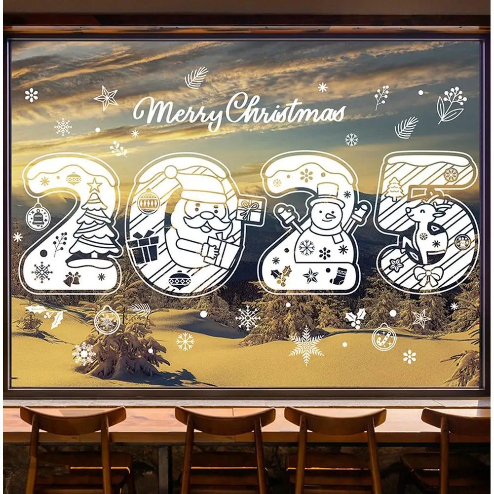 Festive Stained Glass Window Clings for Christmas