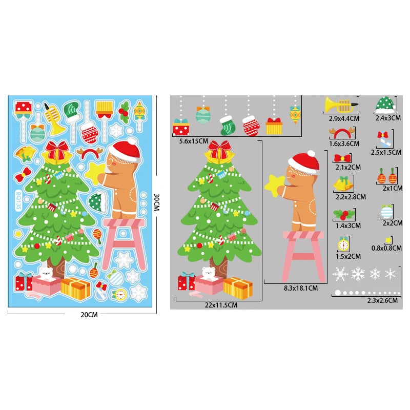 Festive Santa Elk Christmas Window Stickers - Image 15